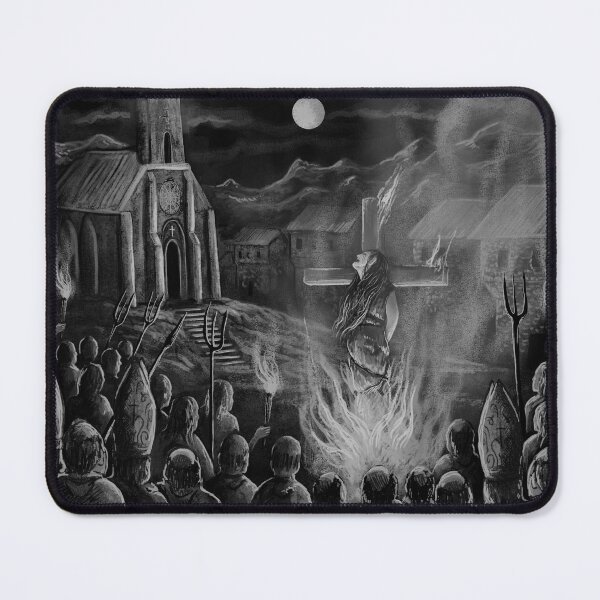 Item preview, Witch at the stake under the moon in front of church designed and sold by MacchabeeArt.