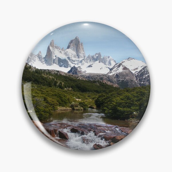Item preview, Sunny Mountain Vista - Snowy Peaks, Forest, and River Scenery designed and sold by InbalTurShalom.