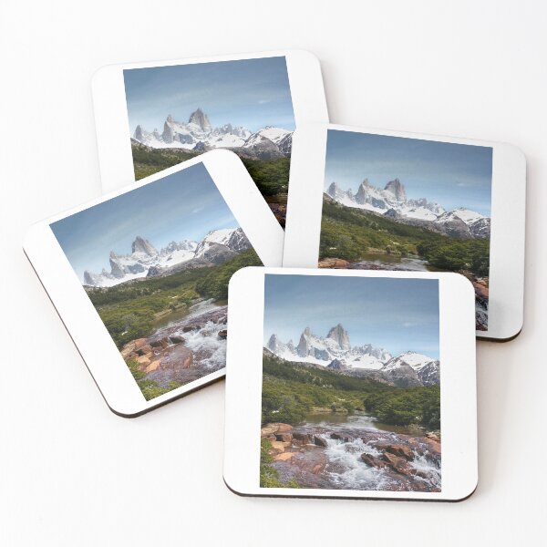 Item preview, Sunny Mountain Vista - Snowy Peaks, Forest, and River Scenery designed and sold by InbalTurShalom.