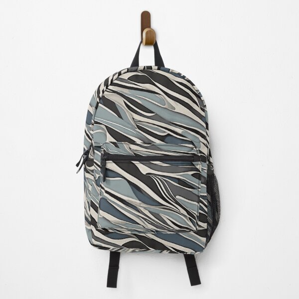 Item preview, Black and White Stripes and Curves on a Black Background, Ai designed and sold by Salahuddin190.