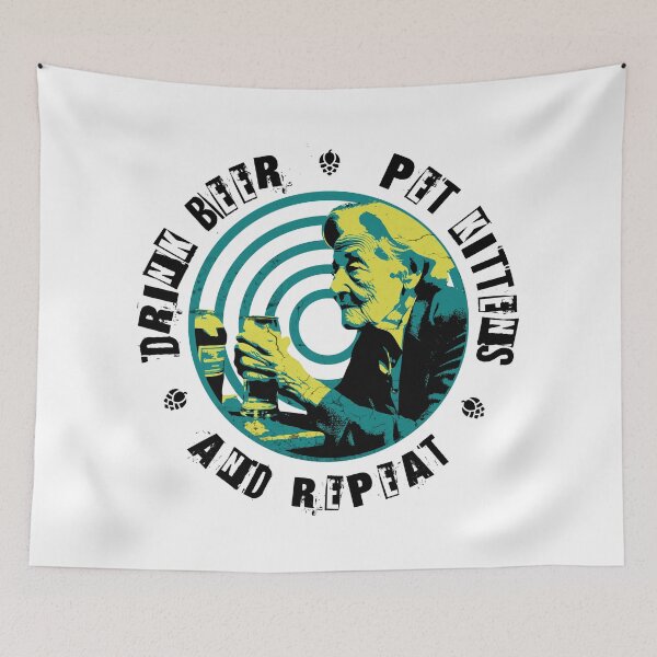 Item preview, Drink beer, Pet kittens and repeat designed and sold by Retro-Rebellion.