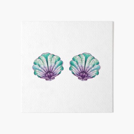 Mermaid shell bra Art Board Print for Sale by Created-By-AJC