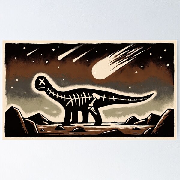 Dinosaur Extinction Event Framed Photo Paper Poster Art shops Starry Night Art Print Jurassic Night by Aja choose size SHIPS WORLDWIDE