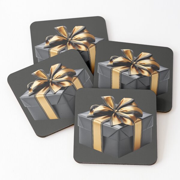 Item preview, Black Gift Box with Golden Ribbon designed and sold by Sketch-Shack.