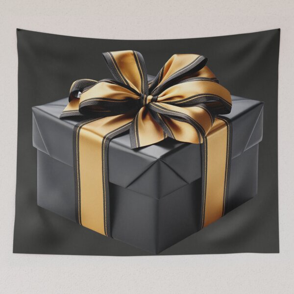 Item preview, Black Gift Box with Golden Ribbon designed and sold by Sketch-Shack.