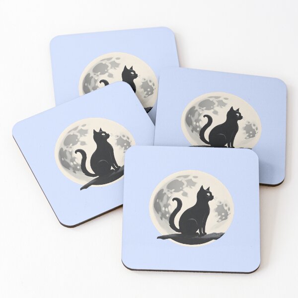 Item preview, black cat with moon designed and sold by Catophile.