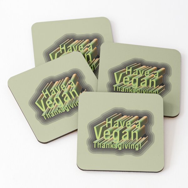 Item preview, Retro style inscription: " To have Vegan Thanksgiving!" in shades of green designed and sold by My-fake-places.