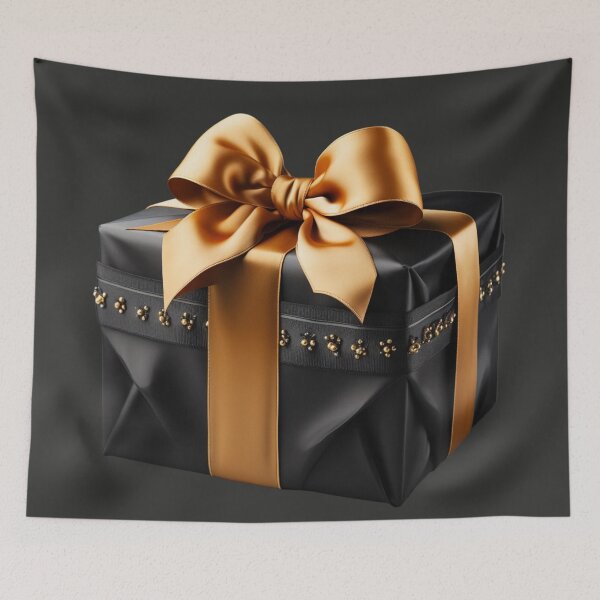Item preview, Black Gift Box with Golden Ribbon designed and sold by Sketch-Shack.