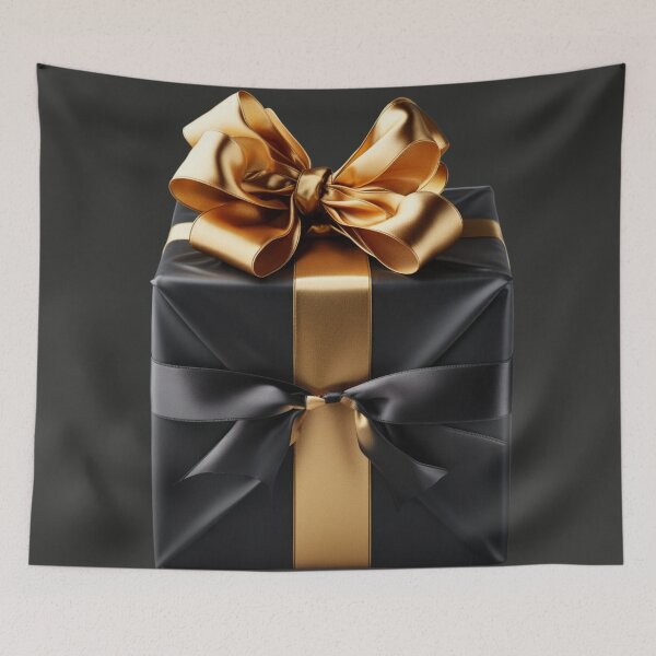 Item preview, Black Gift Box with Golden Ribbon designed and sold by Sketch-Shack.