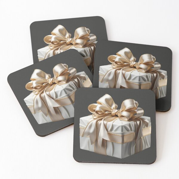 Item preview, White Gift Box with Golden Ribbon designed and sold by Sketch-Shack.