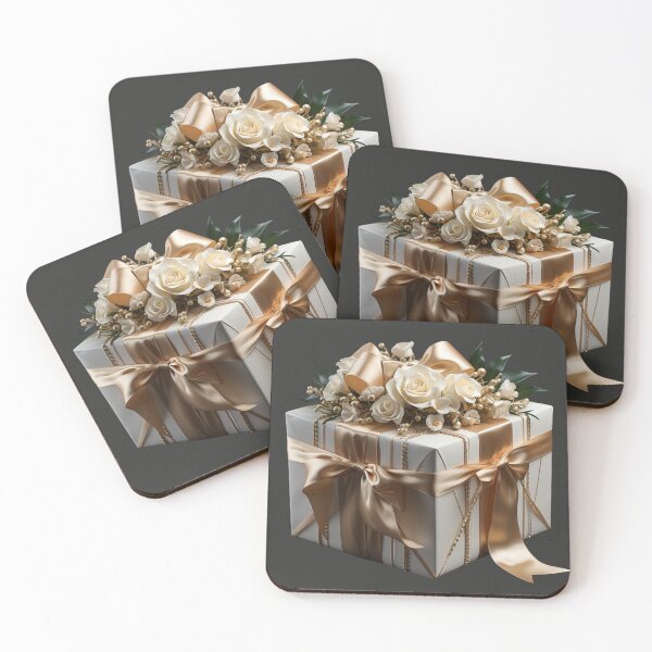 Item preview, White Gift Box with Golden Ribbon designed and sold by Sketch-Shack.