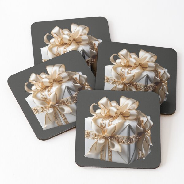 Item preview, White Gift Box with Golden Ribbon designed and sold by Sketch-Shack.
