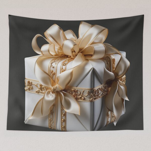 Item preview, White Gift Box with Golden Ribbon designed and sold by Sketch-Shack.