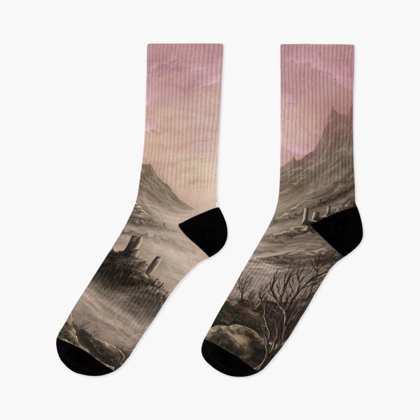 Item preview, medieval and magical valley in the mist designed and sold by MacchabeeArt.