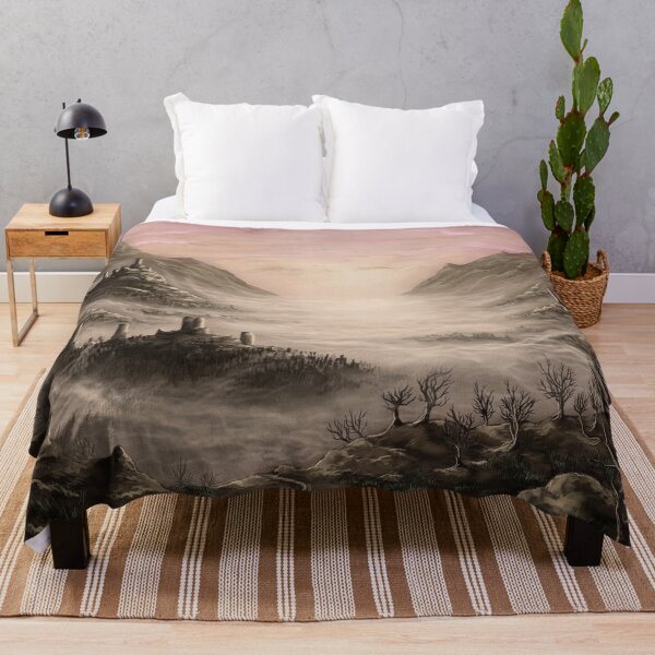 Item preview, medieval and magical valley in the mist designed and sold by MacchabeeArt.