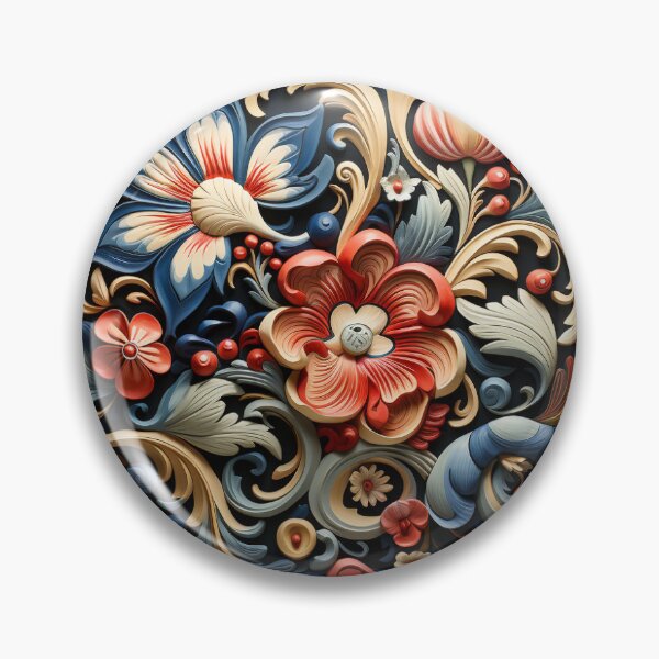 Item preview, Norwegian Rosemaling Traditional Flower Design designed and sold by Artmugic.