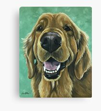 Cute Golden Retriever Art Canvas Print