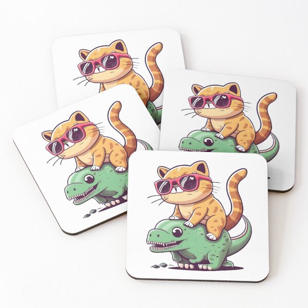 Item preview, cute dino cat designed and sold by SabyDigitalArt.