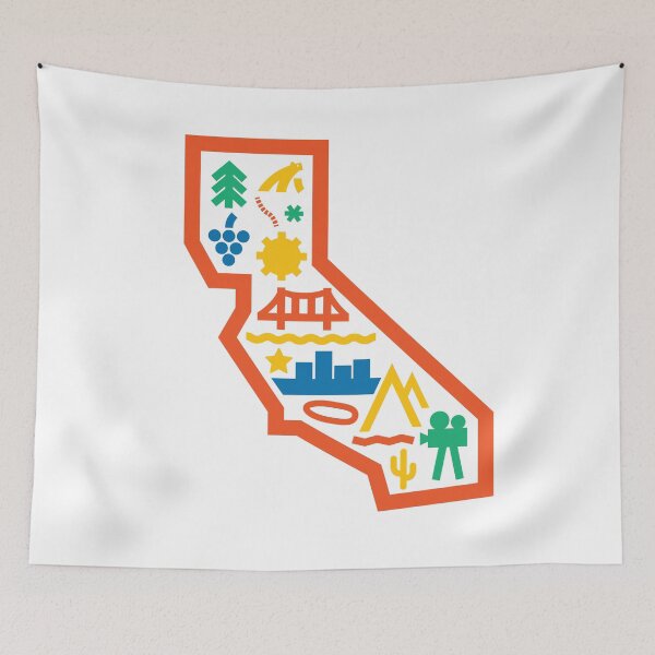 Item preview, Minimalistic map of California designed and sold by BeardedBearCo.