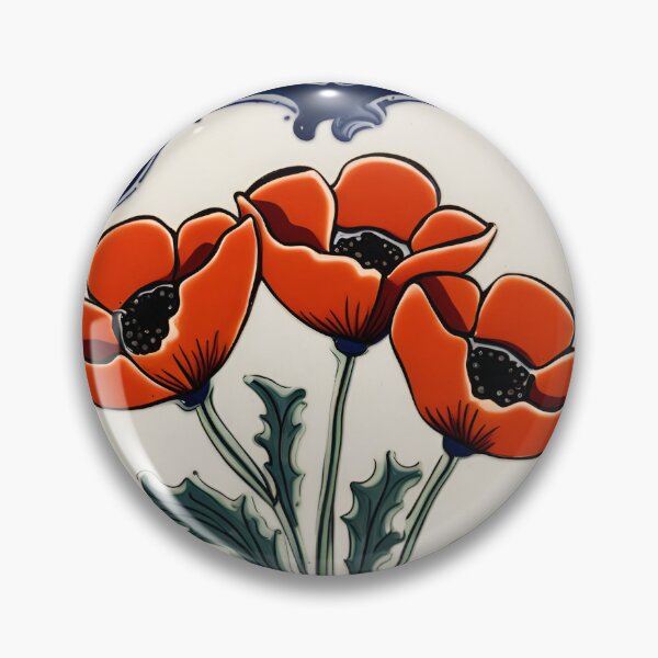 Item preview, Poppies on azulejos designed and sold by Hensfield.