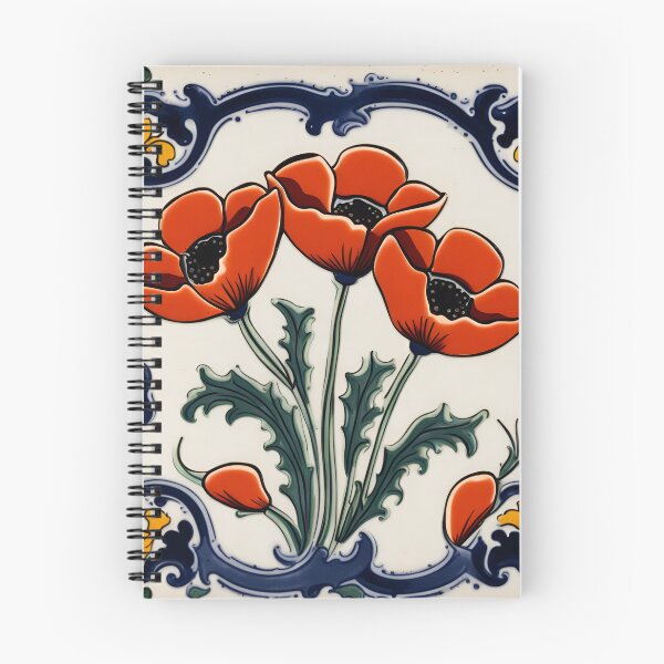 Item preview, Poppies on azulejos designed and sold by Hensfield.