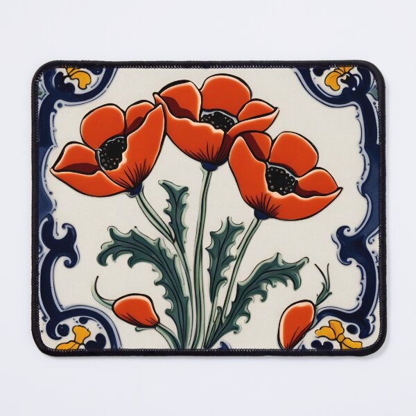 Item preview, Poppies on azulejos designed and sold by Hensfield.