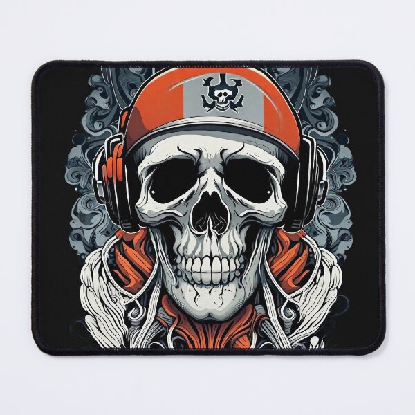 Artikelvorschau, Orange Skull hört Musik 01 entworfen und verkauft von BDPoktat.