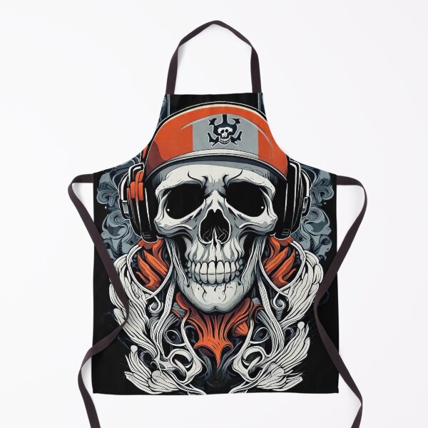 Artikelvorschau, Orange Skull hört Musik 01 entworfen und verkauft von BDPoktat.