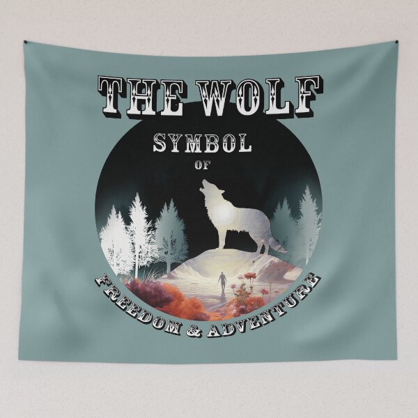 Item preview, Wolf silhouette freedom and adventure symbol designed and sold by LorrieBee.