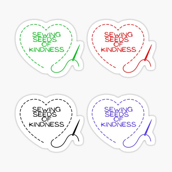 Item preview, Copy of Sewing quote - Sewing seeds of kindness - wordplay red pack sticker designed and sold by Silva Rerum.