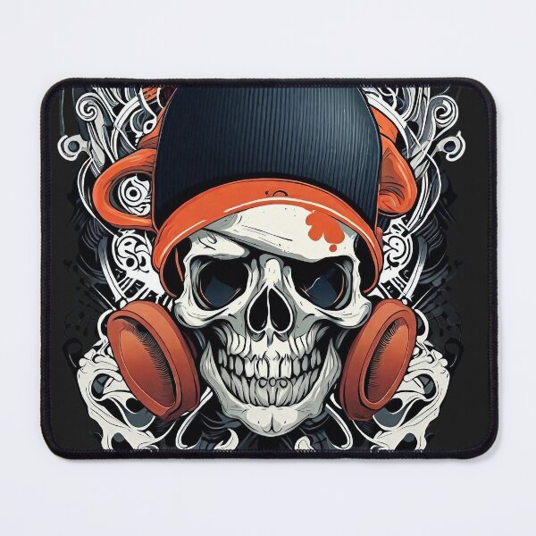 Artikelvorschau, Orange Skull hört Musik 03 entworfen und verkauft von BDPoktat.