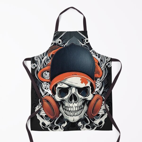 Artikelvorschau, Orange Skull hört Musik 03 entworfen und verkauft von BDPoktat.