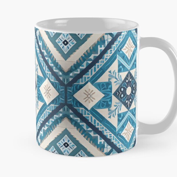 Blaue symetrisches Boho Mustern 90263 b xl Kaffeebecher