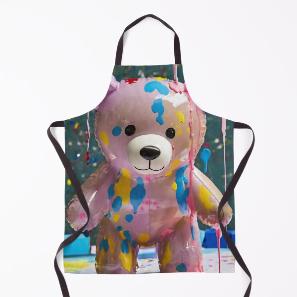 Item preview, Cute plastic bear made of plastic with splatters of dripping paint designed and sold by fotofeast.