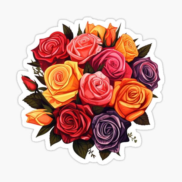 Stickers fleurs bouquets de roses – Stickers STICKERS NATURE Fleurs -  Ambiance-sticker