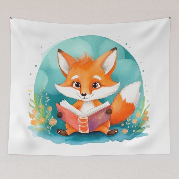 Item preview, Cute little fox reading a book designed and sold by fotofeast.