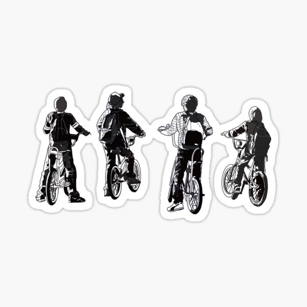 Copy of Stranger things boys on bikes black and white art