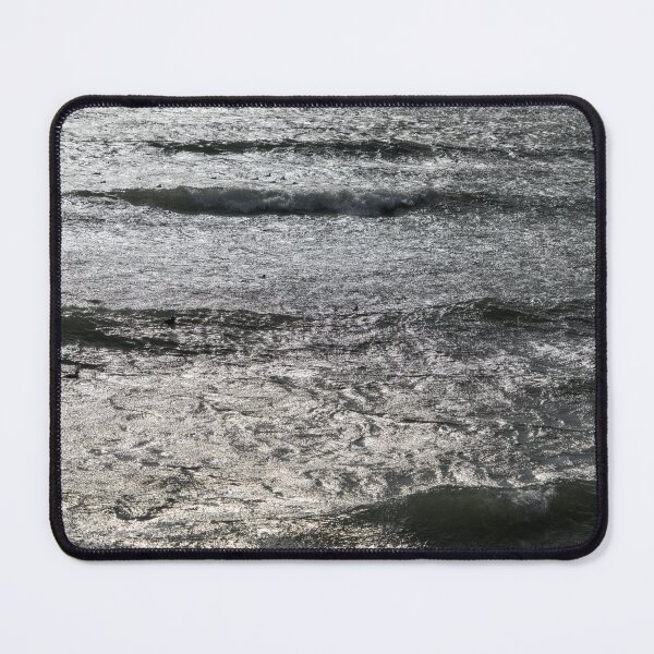 Item preview, Silver Sea - Ice Cold Breaking Waves with Goldeneye Duck Flock designed and sold by Georgia Mizuleva.