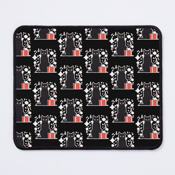 Item preview, Xmas black cat with Xmas Gift and Xmas Lights  designed and sold by Catophile.