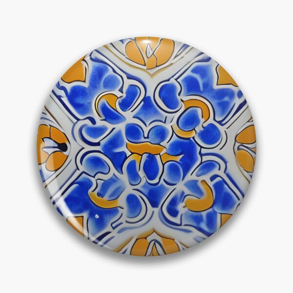Item preview, Orange poppies on azulejos designed and sold by Hensfield.