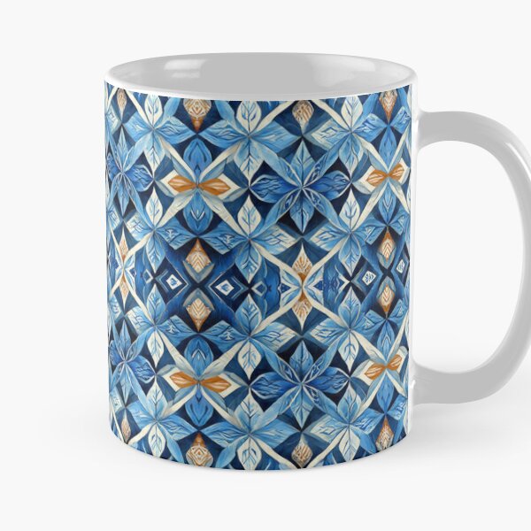 Blaue symetrisches Boho Mustern 57220 b xl Kaffeebecher