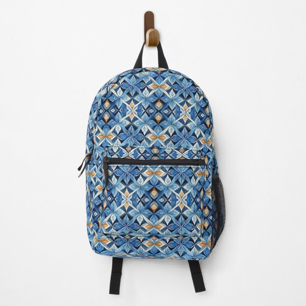 Blaue symetrisches Boho Mustern 57220 b xl Rucksack
