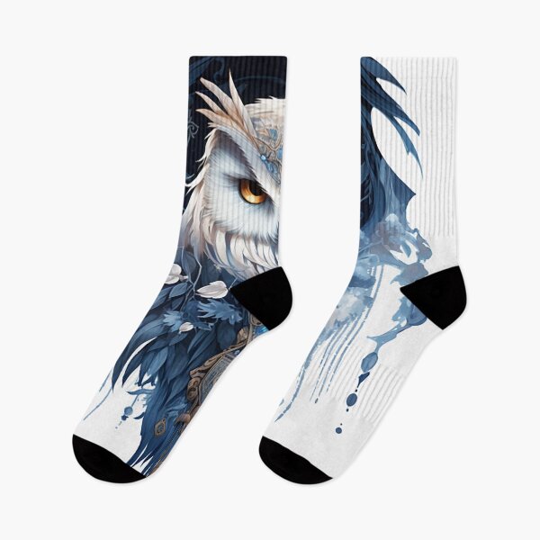 Item preview, Winter's Wisdom: Snowflake-Feathered Owl in Icy Tundra Hues designed and sold by PaintbrushPlace.