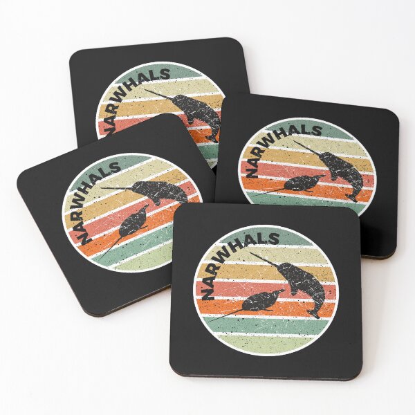 Item preview, Narwhals Retro Sunset designed and sold by kuremureDesign.