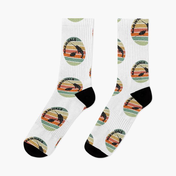 Item preview, Narwhals Retro Sunset designed and sold by kuremureDesign.