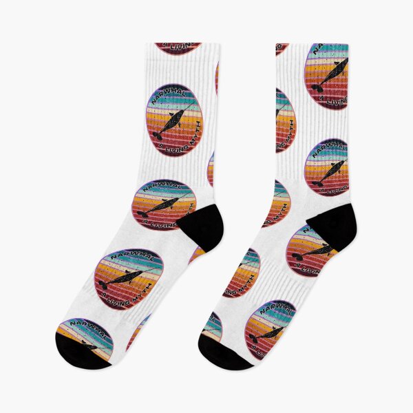 Item preview, Narwhal a Living Myth Retro Sunset Narwhal designed and sold by kuremureDesign.