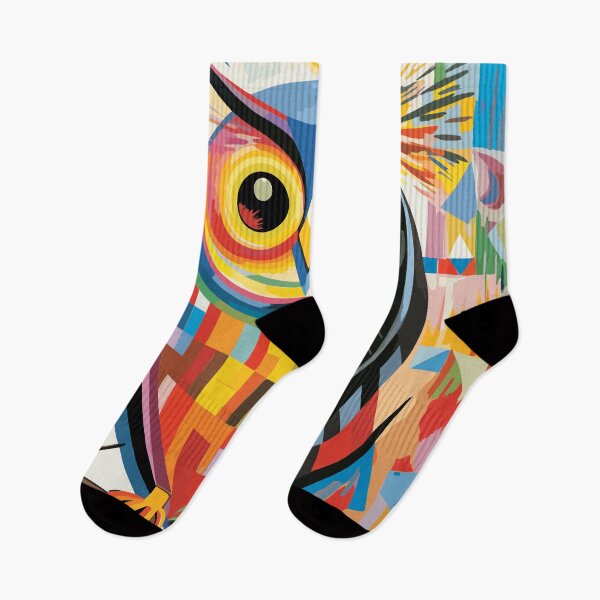 Item preview, Geometric abstract owl, art color illustration designed and sold by Niktarka.