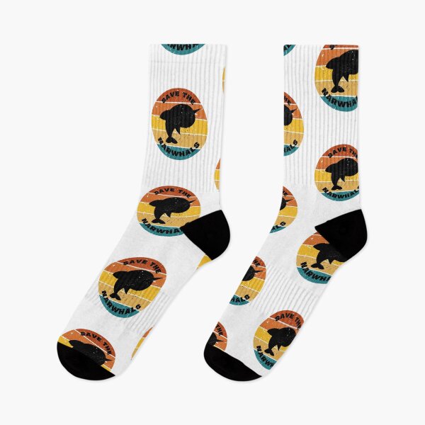 Item preview, Save the Narwhals Retro Sunset Narwhal designed and sold by kuremureDesign.