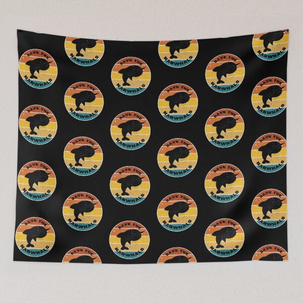 Item preview, Save the Narwhals Retro Sunset Narwhal designed and sold by kuremureDesign.
