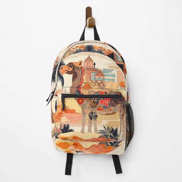Item preview, Oasis Mirage Camel: Palm Patterns & Desert Bloom Accents designed and sold by PaintbrushPlace.